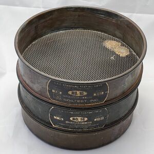 Vintage Brass Testing Sieves 3pc Set